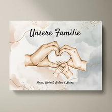 Carica l&#39;immagine nel visualizzatore di Gallery, Personalisierte Leinwand &quot;Unsere Familie&quot;
