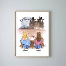 Carica l&#39;immagine nel visualizzatore di Gallery, Fidanzate/sorelle con un bevanda - Poster Personalizzato (2-4 donne)
