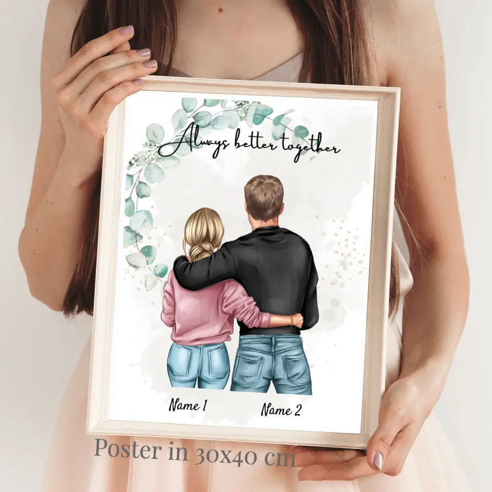 Migliore coppia - Poster Personalizzato (donna con uomo)