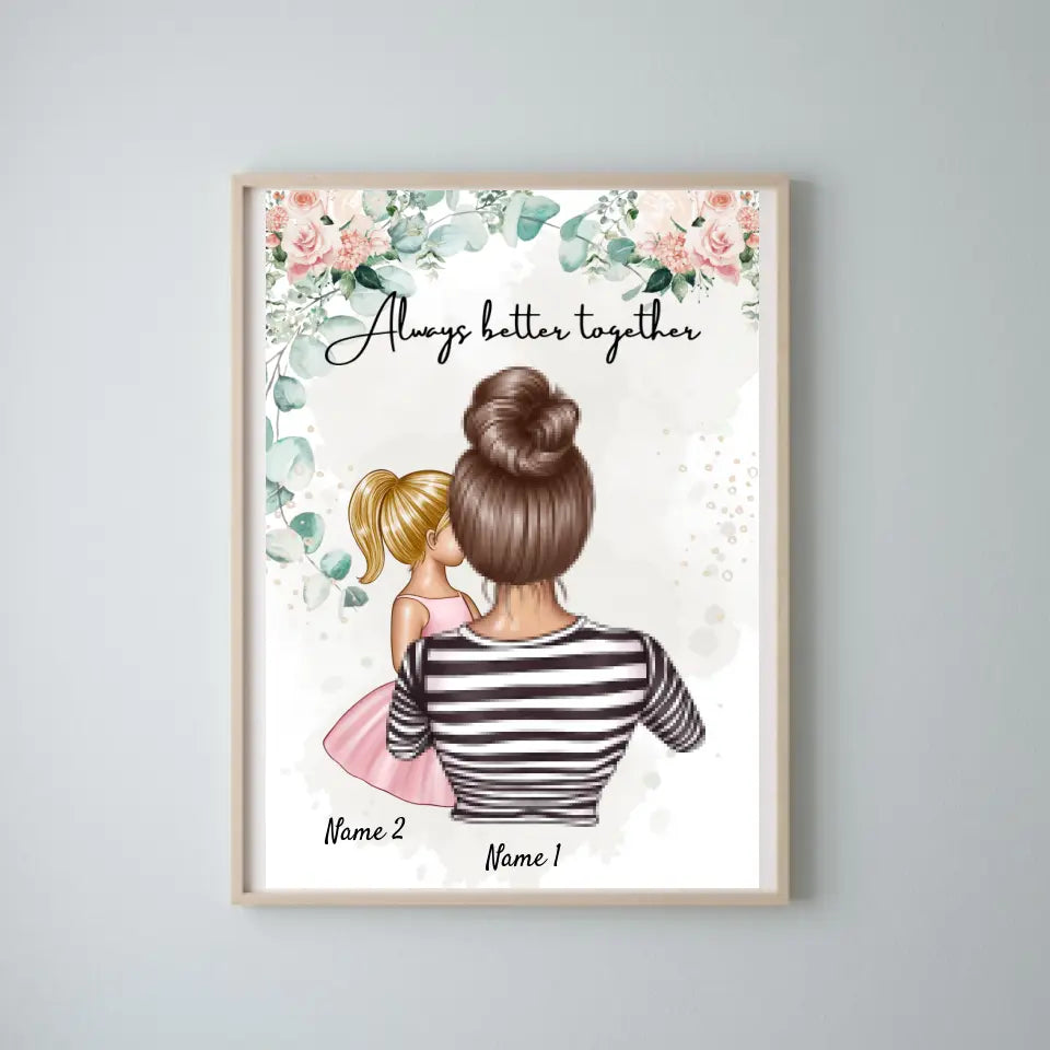 Migliore mamma - Poster Personalizzato (donna con 1-2 bambini)