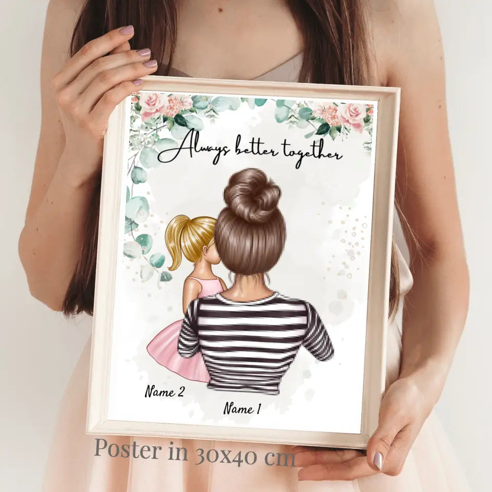 Migliore mamma - Poster Personalizzato (donna con 1-2 bambini)