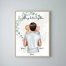 Carica l&#39;immagine nel visualizzatore di Gallery, Miglior papà - Poster Personalizzato (Padre con bambini)
