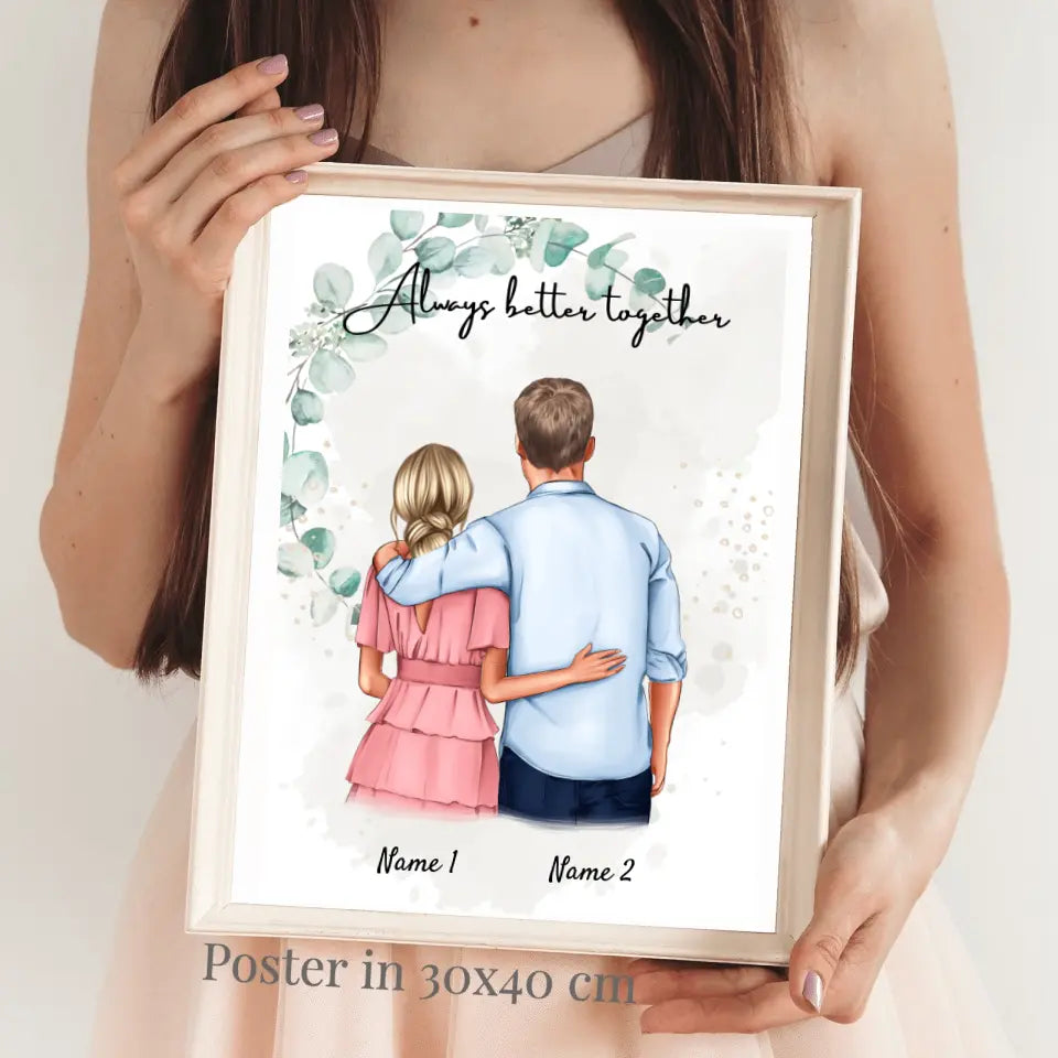 Coppia abbraccio - Poster Personalizzato (San Valentino)