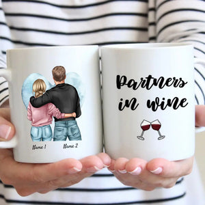 Partners in Wine - Personalisierte Pärchen-Tasse (Mann & Frau)