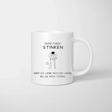 Carica l&#39;immagine nel visualizzatore di Gallery, Deine Fürze stinken, ich liebe dich - Personalisierte Pärchen-Tasse (Mann &amp; Frau), Geschenk Partner
