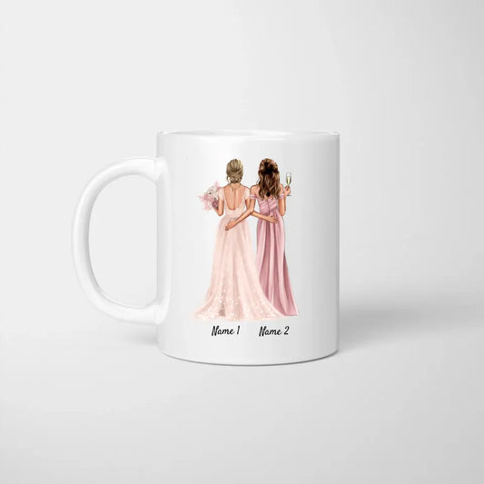 Sposa con damigella d'onore / damigella d'onore - Tazza Personalizzata per il fidanzamento/matrimonio