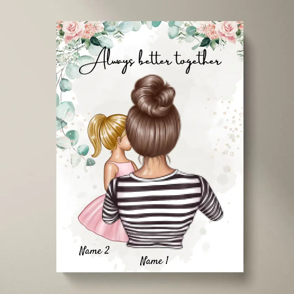 Migliore mamma - Poster Personalizzato (donna con 1-2 bambini)