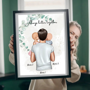 Miglior papà - Poster Personalizzato (Padre con bambini)