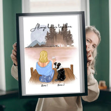 Carica l&#39;immagine nel visualizzatore di Gallery, Padrona con animale domestico - Poster Personalizzato (Donna con 1-2 gatti o cani)
