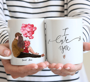 My Valentine - Personalisierte Pärchen-Tasse mit Spruch (Romatisches Geschenk)