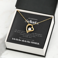 Carica l&#39;immagine nel visualizzatore di Gallery, Ich liebe dich - Halskette mit Gold-Herzanhänger &amp; personalisierter Karte (Valentinstagsgeschenk)
