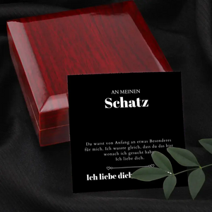 Ich liebe dich - Halskette mit Gold-Herzanhänger & personalisierter Karte (Valentinstagsgeschenk)