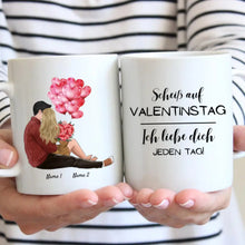 Carica l&#39;immagine nel visualizzatore di Gallery, My Valentine &quot;Ich liebe dich jeden Tag&quot; - Personalisierte Pärchen-Tasse mit Spruch (Romatisches Geschenk)
