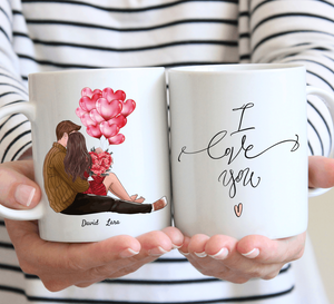 Ich liebe dich jeden Tag - Personalisierte Valentinstags-Tasse für Paare