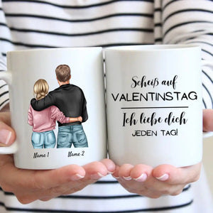 Ich liebe dich jeden Tag - Personalisierte Valentinstags-Tasse für Paare