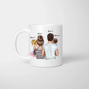 Familie ist da - Personalisierte Tasse (Eltern mit Kinder)