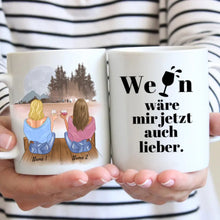 Carica l&#39;immagine nel visualizzatore di Gallery, Wein wäre mir jetzt auch lieber - Personalisierte Kolleginnen/ Freundinnen Tasse (2-4 Personen)
