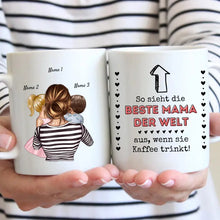 Carica l&#39;immagine nel visualizzatore di Gallery, Beste Mama Kaffeetasse - Personalisierte Tasse (Frau mit 1-4 Kinder)
