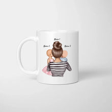 Carica l&#39;immagine nel visualizzatore di Gallery, Scheiß auf Muttertag, Ich liebe dich jeden Tag - Personalisierte Tasse (Frau mit 1-4 Kinder)
