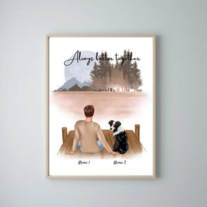 Maestro con animale domestico - Poster Personalizzato (Uomo con cane o gatto)