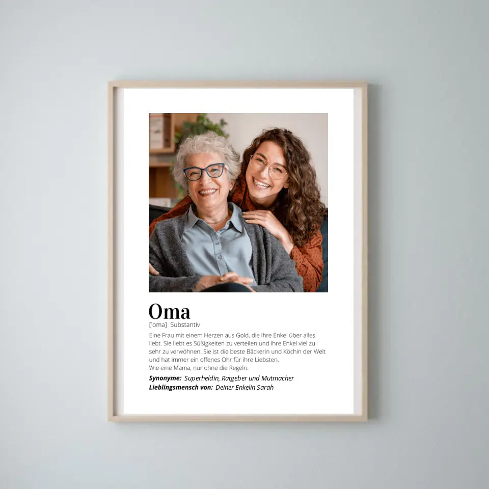 Foto-Poster "Definition" - Personalisiertes Geschenk "Oma"