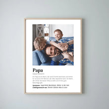 Carica l&#39;immagine nel visualizzatore di Gallery, Foto-Poster &quot;Definition&quot; - Personalisiertes Geschenk Papa
