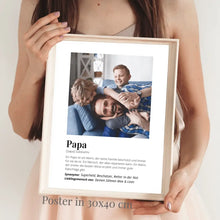 Carica l&#39;immagine nel visualizzatore di Gallery, Foto-Poster &quot;Definition&quot; - Personalisiertes Geschenk Papa
