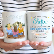 Carica l&#39;immagine nel visualizzatore di Gallery, Großartige Chefin/ Managerin/ Teamleiterin - Personalisierte Tasse für Chefin/ Arbeitskolleginnen - Geschenk Büro, Job (2-4 Personen)
