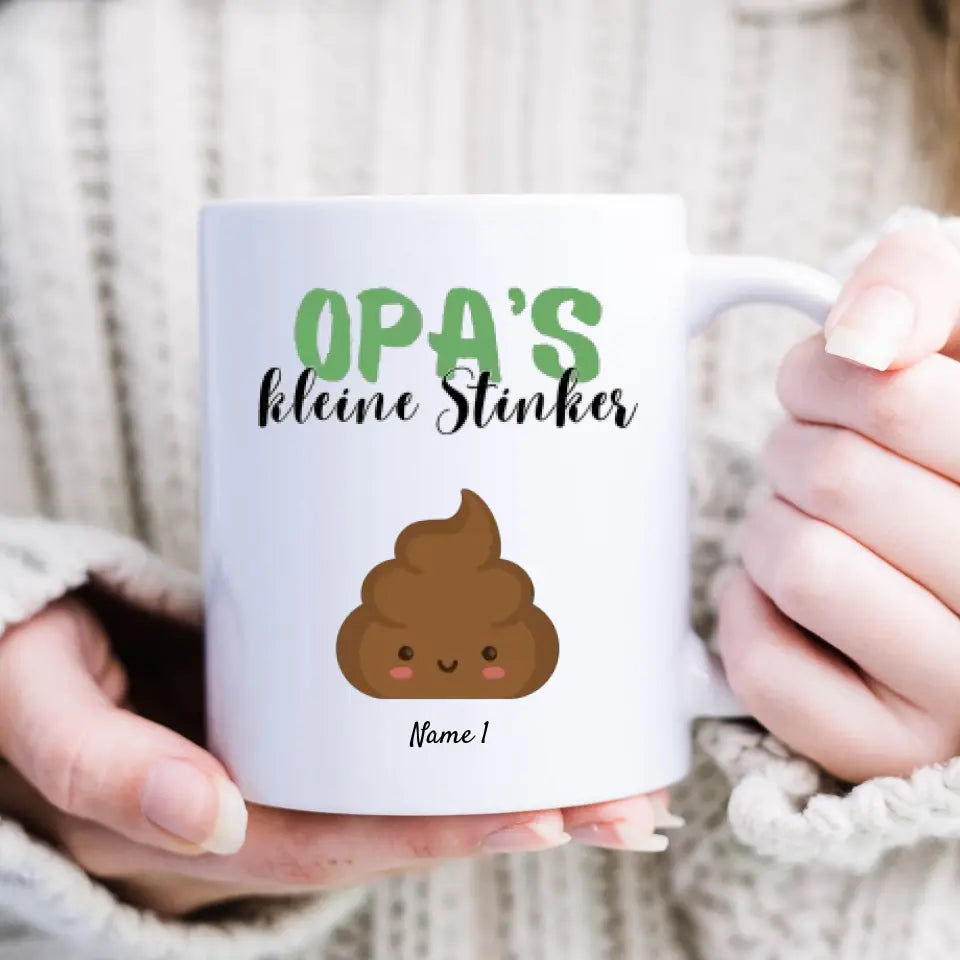 Opa's kleine Stinker - Personalisierte Tasse für Opa/ Großvater mit Enkel, Kinder