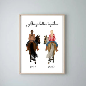 Amanti dei cavalli - Poster Personalizzato per le cavallerizze (1-3 persone)