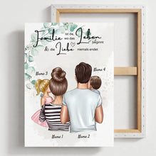 Carica l&#39;immagine nel visualizzatore di Gallery, Bei den meisten lächelt nur mein Mund, bei euch lächelt mein HERZ - Personalisiertes Familien Poster (Eltern mit 1-4 Kindern)
