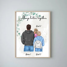 Carica l&#39;immagine nel visualizzatore di Gallery, Bester Papa Poster - Personalisiertes Poster (1-4 Kinder, Teenager)
