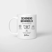 Carica l&#39;immagine nel visualizzatore di Gallery, Schonend behandeln, das gute Stück wird 30, 40, 50, 60 - Personalisierte Tasse zum Geburtstag (Alter &amp; Namen individualisieren)
