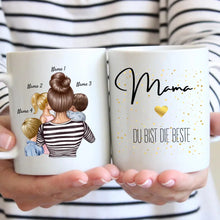 Carica l&#39;immagine nel visualizzatore di Gallery, Mama, du bist die Beste - Personalisierte Tasse (1-4 Kinder, Muttertag)
