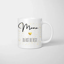 Carica l&#39;immagine nel visualizzatore di Gallery, Mama, du bist die Beste - Personalisierte Tasse (1-4 Kinder, Muttertag)
