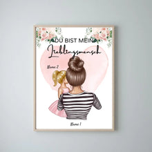 Carica l&#39;immagine nel visualizzatore di Gallery, Mama, mein Lieblingsmensch - Personalisierte Leinwand (Mutter mit 1-4 Kindern)
