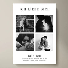 Carica l&#39;immagine nel visualizzatore di Gallery, &quot;Ich liebe dich&quot; Personalisierte Foto-Collage Poster für Pärchen, deinen Partner copy
