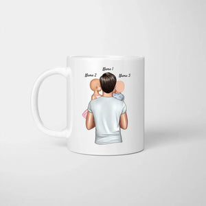 Papa = Schlechte Witze & Abgehende Blähungen - Personalisierte Tasse für Väter (Vatertag 1-4 Kinder)