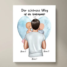 Carica l&#39;immagine nel visualizzatore di Gallery, Der schönste Weg ist der gemeinsame! - Personalisiertes Vatertag Poster (Papa mit 1-4 Kindern)
