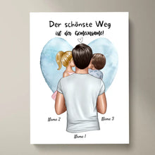 Carica l&#39;immagine nel visualizzatore di Gallery, Der schönste Weg ist der gemeinsame! - Personalisiertes Vatertag Poster (Papa mit 1-4 Kindern)
