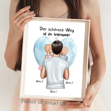Carica l&#39;immagine nel visualizzatore di Gallery, Der schönste Weg ist der gemeinsame! - Personalisiertes Vatertag Poster (Papa mit 1-4 Kindern)
