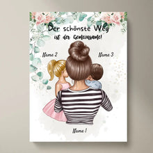 Carica l&#39;immagine nel visualizzatore di Gallery, Der schönste Weg ist der gemeinsame - Personalisiertes Poster Muttertag (Mama mit Kindern)
