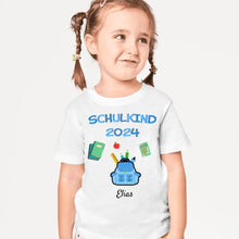 Carica l&#39;immagine nel visualizzatore di Gallery, Schulkind 2024 - Personalisiertes T-Shirt für Kinder zur Einschulung (100% Baumwolle)
