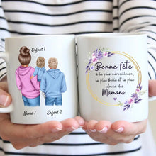 Carica l&#39;immagine nel visualizzatore di Gallery, Bonne fête à la meilleure Mamounette - Mug personnalisé (1-3 enfants, adolescents)
