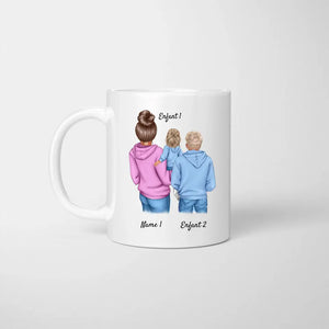 Maman avec enfants - Mug personnalisé (1-3 enfants, adolescents)