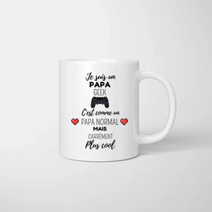 Je suis un papa geek - Mug personnalisé (1-3 enfants, adolescents)