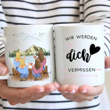 Carica l&#39;immagine nel visualizzatore di Gallery, Wir werden dich vermissen - Personalisierte Tasse für Arbeitskolleginnen zum Jobwechsel - Geschenk Abschied (2-4 Personen)
