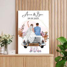 Carica l&#39;immagine nel visualizzatore di Gallery, &quot;Just Married&quot; Personalisiertes Poster mit Rahmen zur Hochzeit - Für Ehepaare, Braut &amp; Bräutigam, Geldgeschenk, Hochzeitsgeschenk
