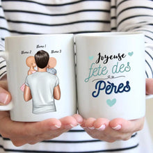 Carica l&#39;immagine nel visualizzatore di Gallery, Joyeuse Fête des pères - Mug personnalisé (Fête des pères tasse, 1-4 enfants)
