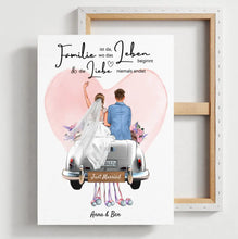 Carica l&#39;immagine nel visualizzatore di Gallery, &quot;Wo die Liebe niemals endet&quot; Personalisierte Leinwand zur Hochzeit - Für Ehepaare, Braut &amp; Bräutigam, Geldgeschenk, Hochzeitsgeschenk
